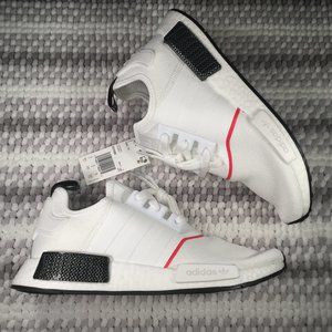 Men's Adidas NMD R1 White Black Red NIB NWT